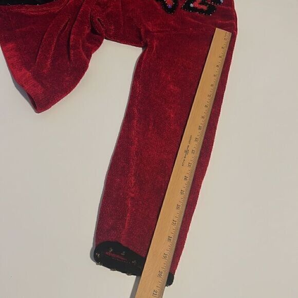 That Sweater Red Beaded with Hearts Button Up Sweater Cardigan Size M - Picture 12 of 16